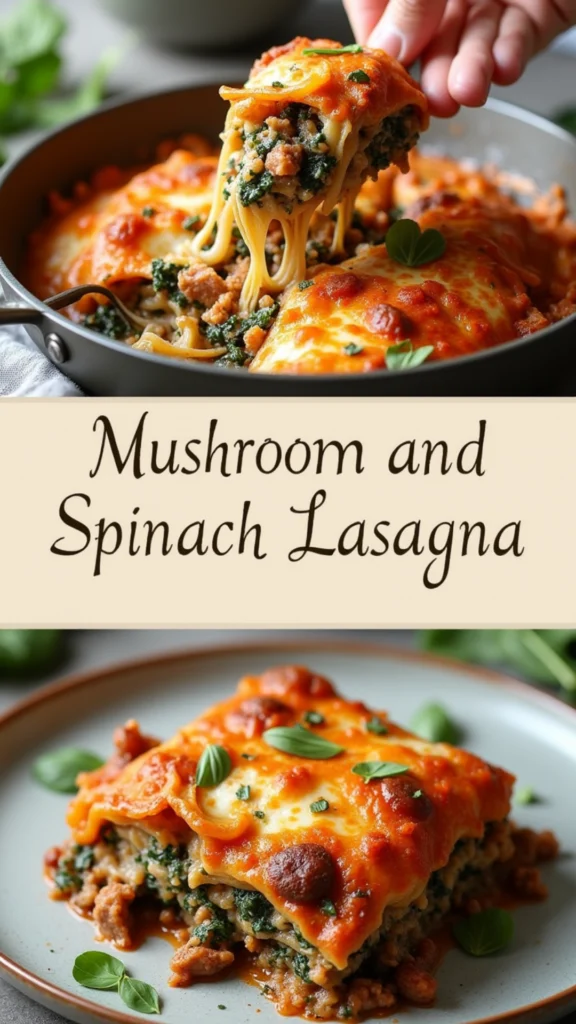 Mushroom and Spinach Lasagna