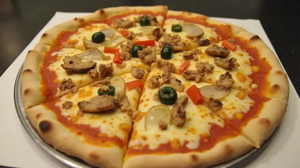 Pizza with Peppers and Spicy Chicken