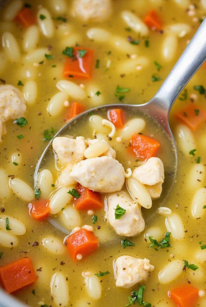 Lemon Chicken Orzo Soup