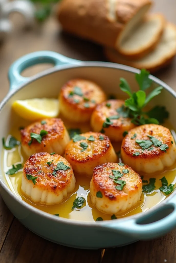 Garlic Butter Baked Scallops