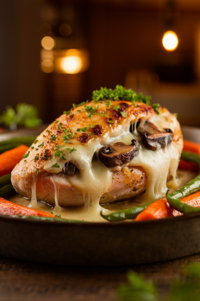 Garlic Butter Mushroom Stuffed Chicken