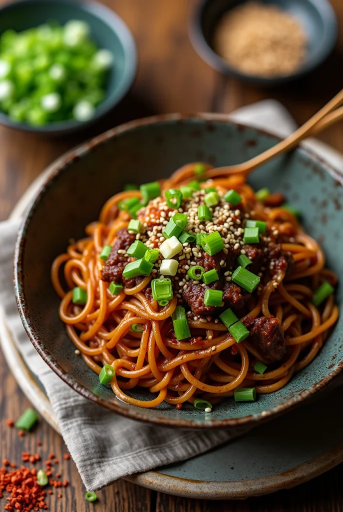 Mongolian Ground Beef Noodles