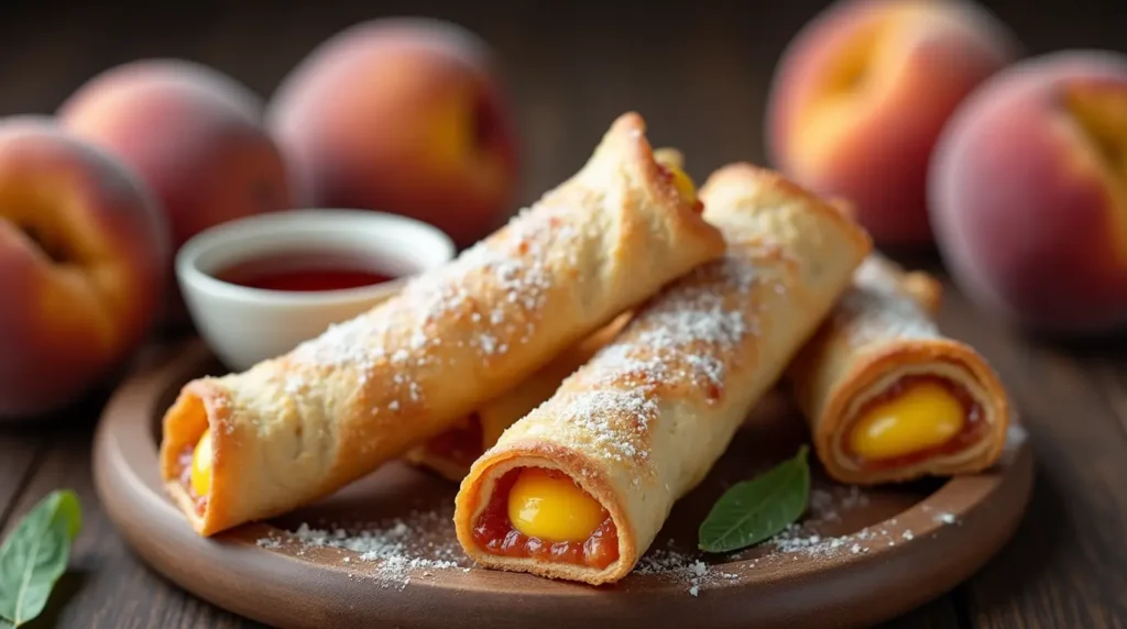  Peach Cobbler Egg Rolls