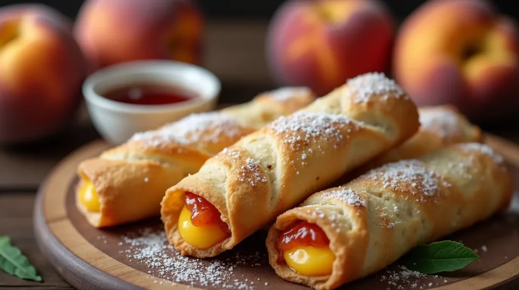  Peach Cobbler Egg Rolls1