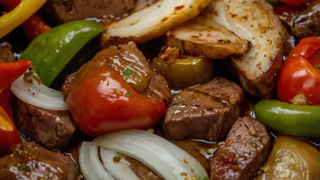 Steak with Bell Peppers and Onion3