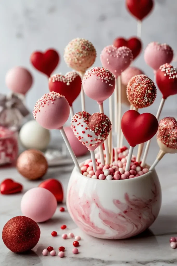 valentine's day cake pops