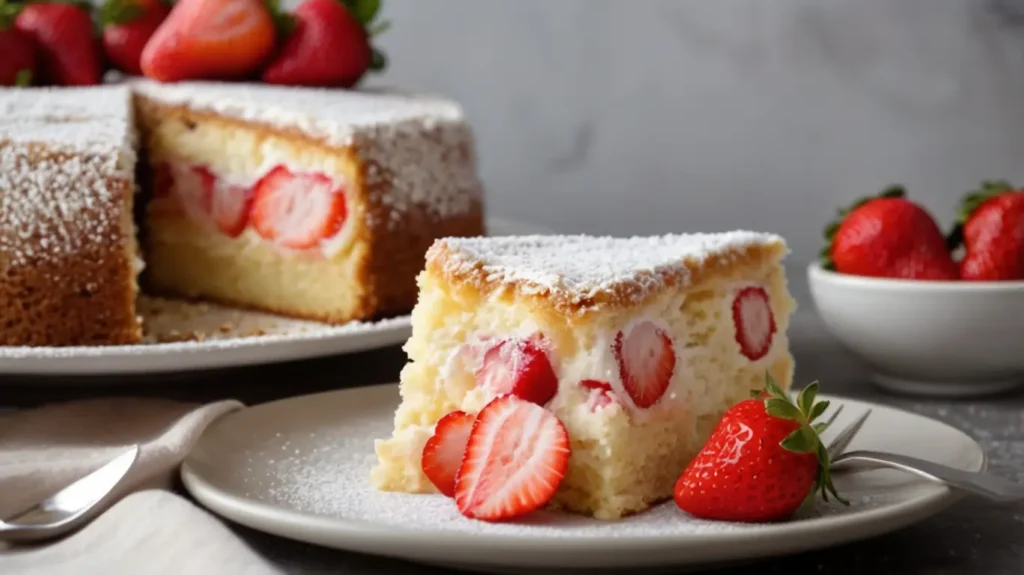 Strawberry Earthquake Cake