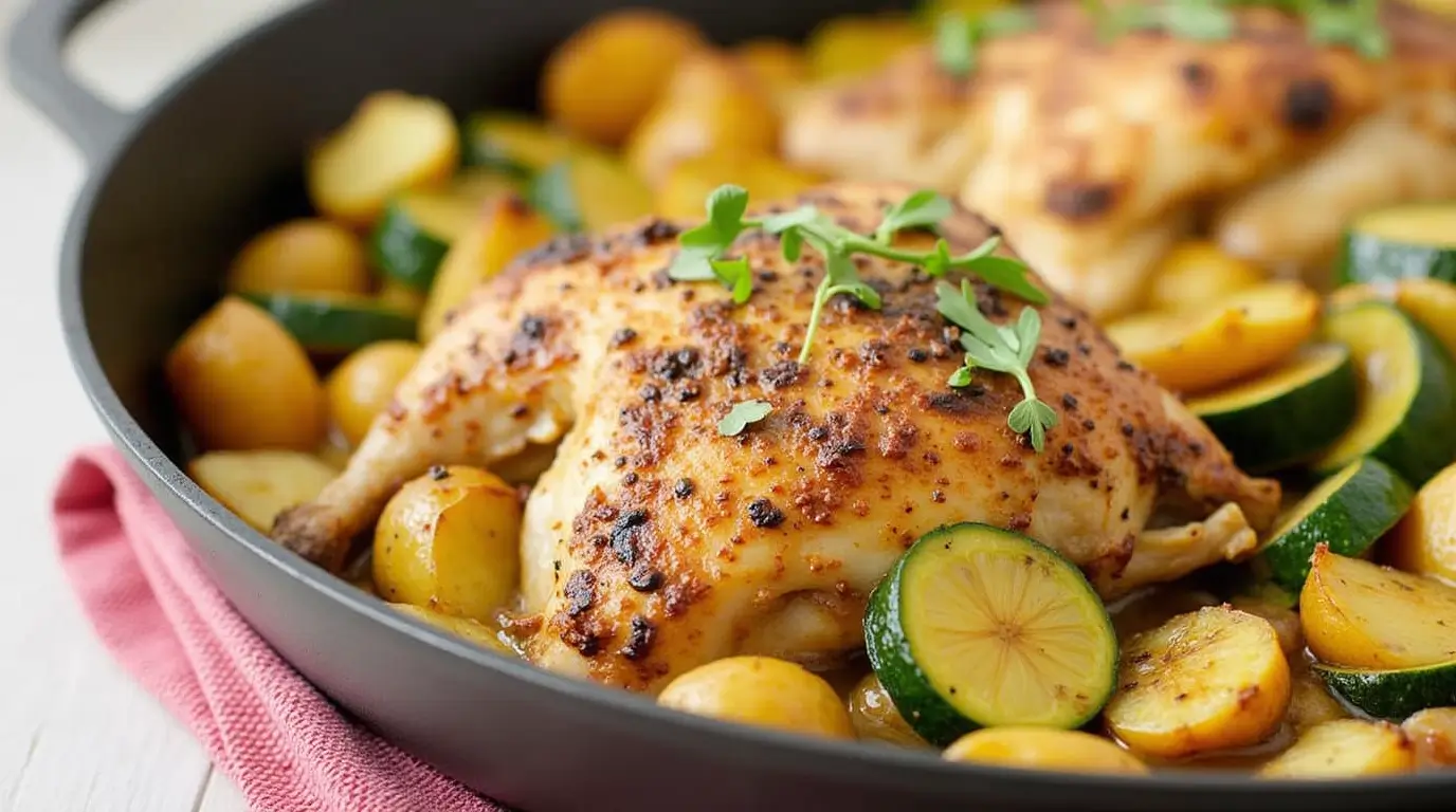 baked chicken with zucchini and potatoes