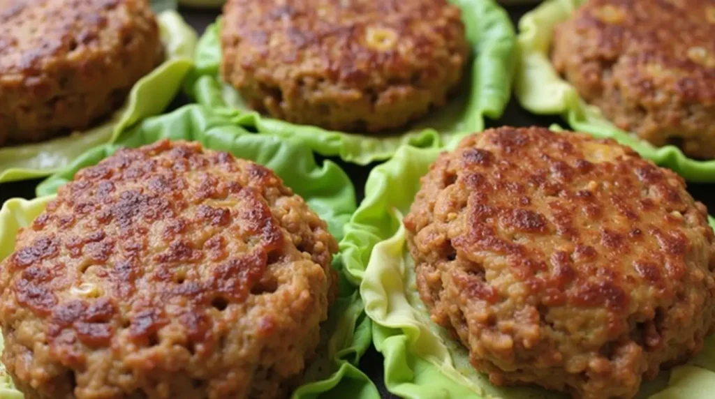 Baked Cabbage Nest Burgers