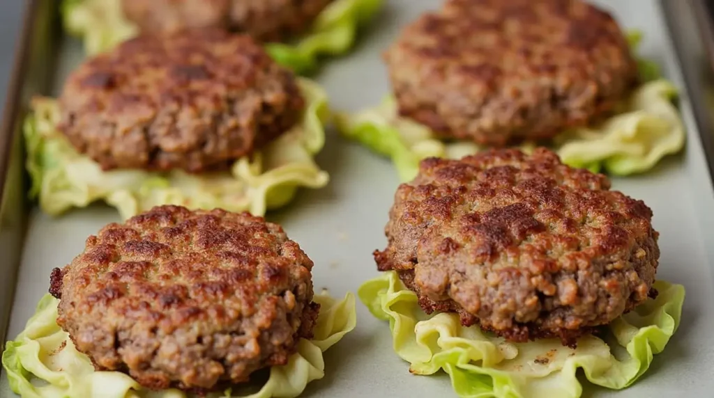 Baked Cabbage Nest Burgers1