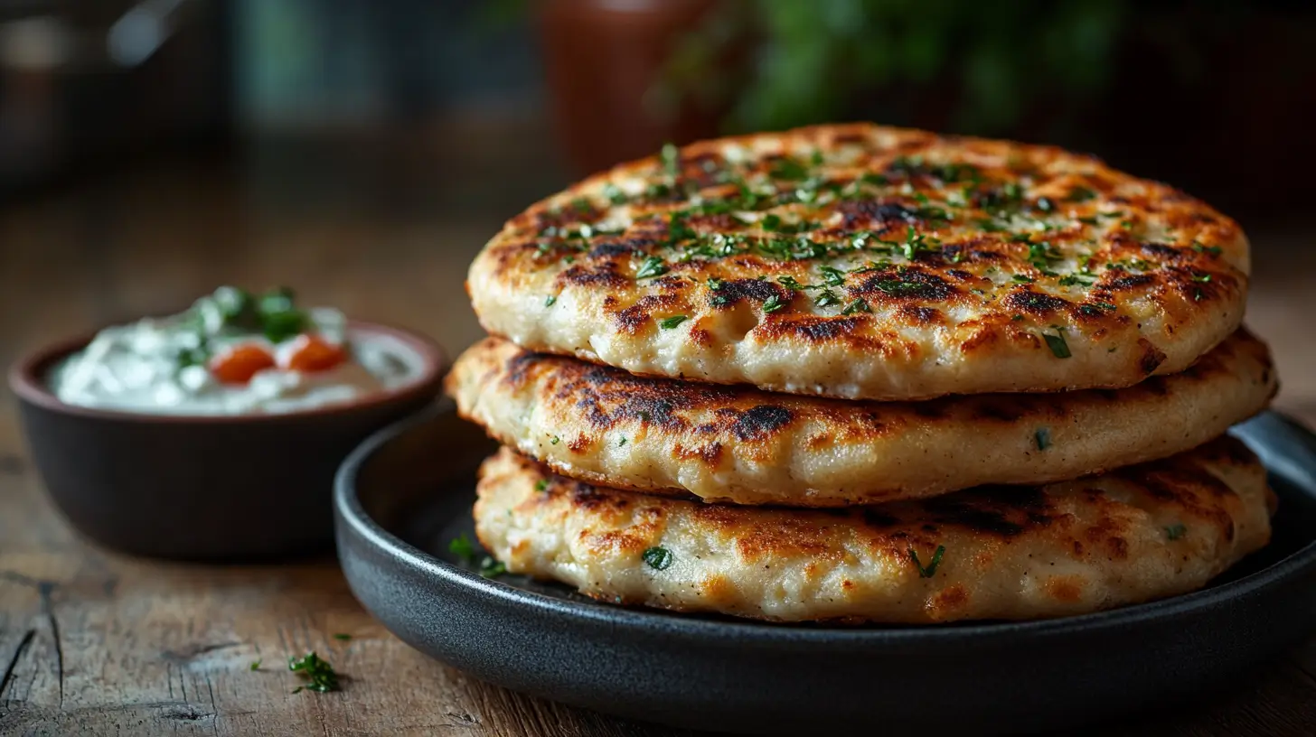 Garlic Cottage Cheese Flatbread